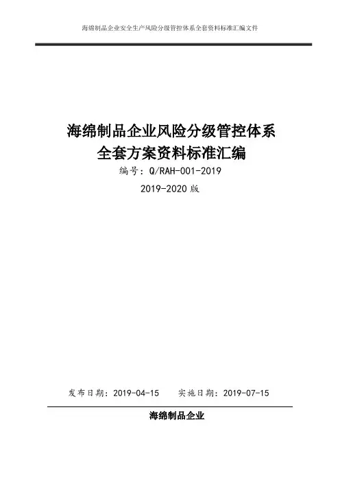 海绵制品企业安全生产风险分级管控体系方案全套资料[2019-2020完整实施方案模板]