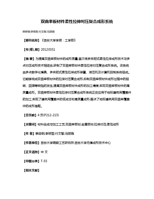 双曲率板材件柔性拉伸对压复合成形系统