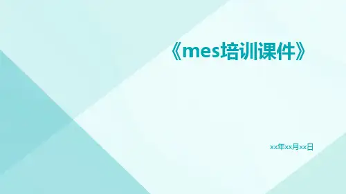 MES培训课件