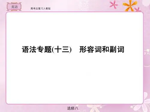 高考总复习  英语语法专题13