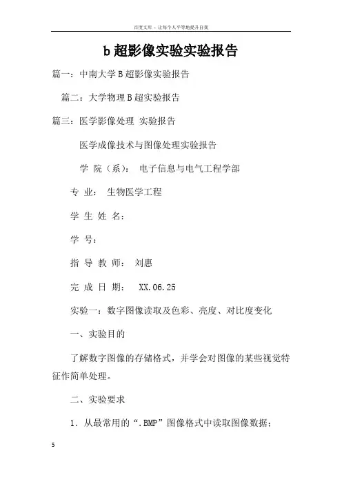 b超影像实验实验报告