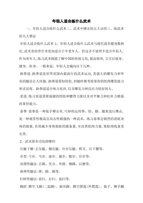年轻人适合练什么武术