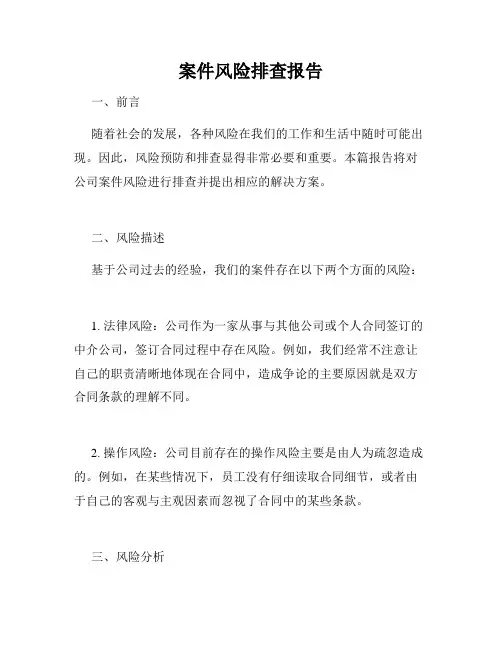 案件风险排查报告