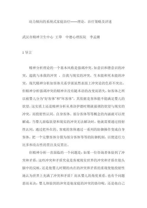 6疗——理论,治疗策略及评述-李孟潮