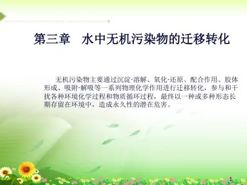 《水中无机污染物的迁移转化》课件
