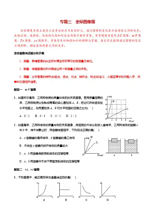 人教版初中物理中考专题突破(三) 坐标图像题