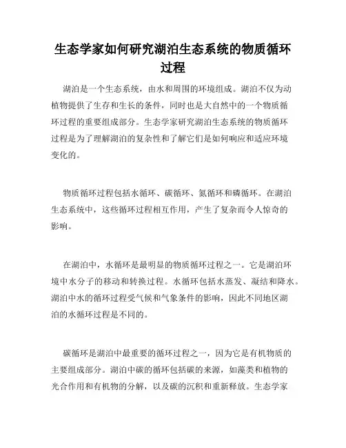 生态学家如何研究湖泊生态系统的物质循环过程