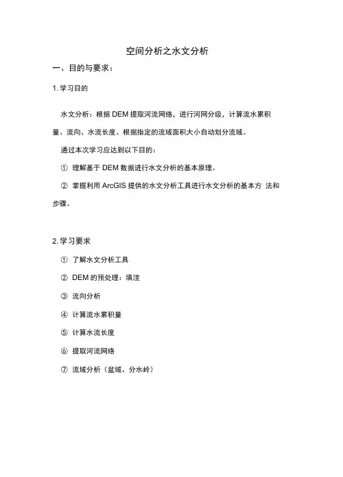 空间分析之水文分析