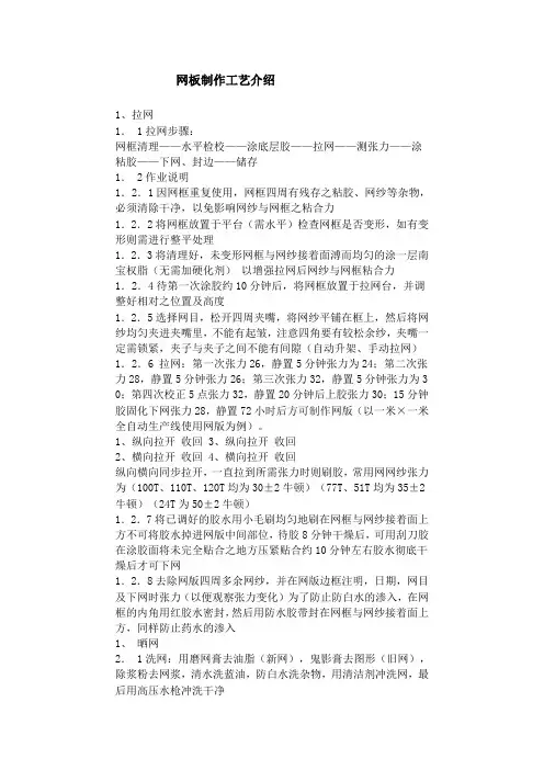 网板制作工艺介绍111