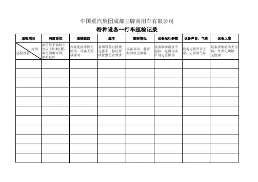 行车巡检记录表
