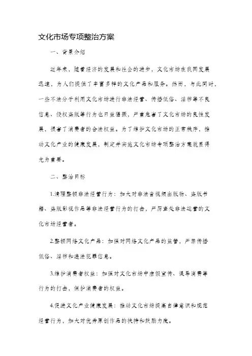 文化市场专项整治方案