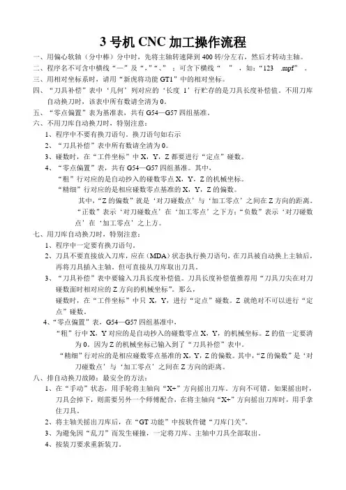 第3台CNC加工操作流程