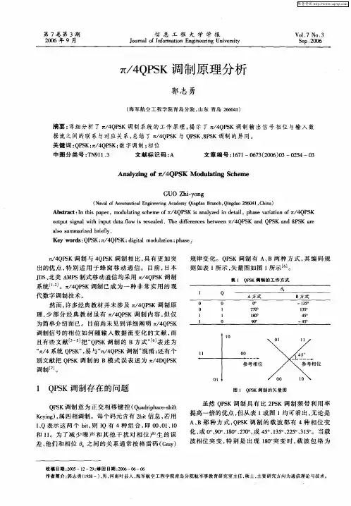 π／4QPSK调制原理分析