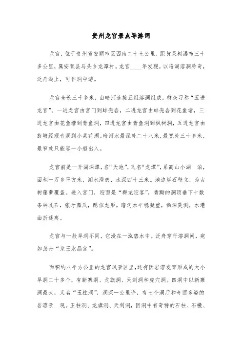 贵州龙宫景点导游词(六篇)