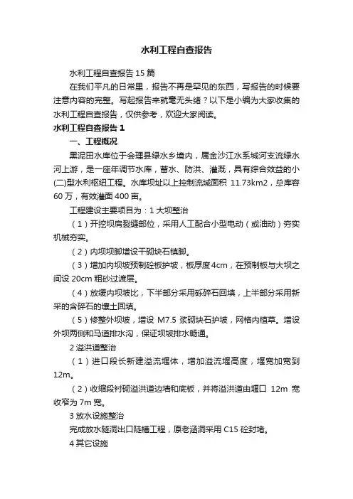 水利工程自查报告