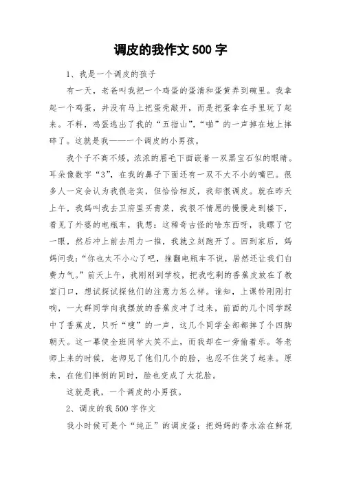 调皮的我作文500字_作文