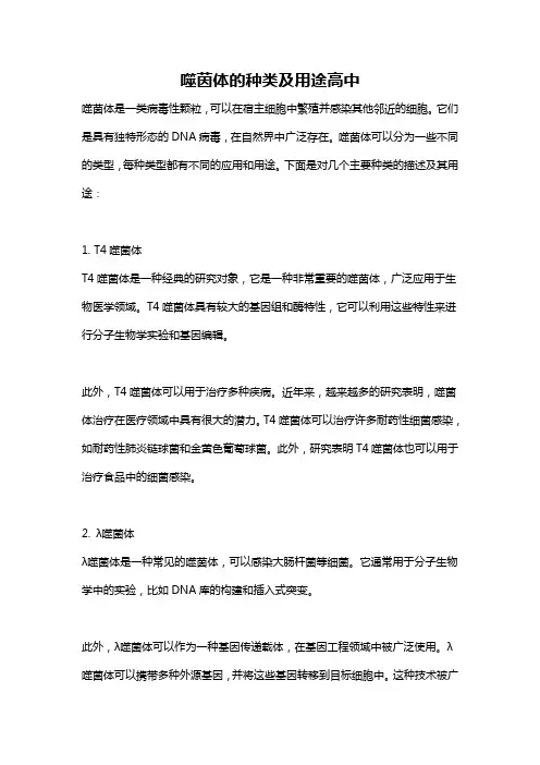噬茵体的种类及用途高中