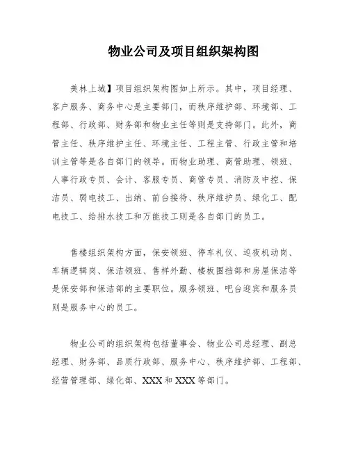 物业公司及项目组织架构图