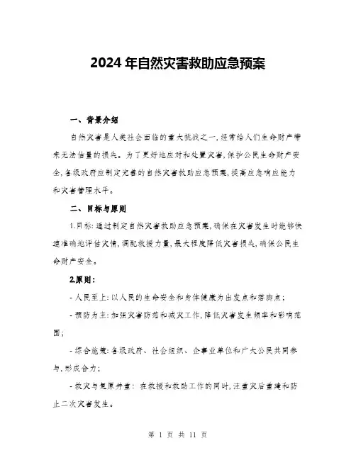 2024年自然灾害救助应急预案(3篇)