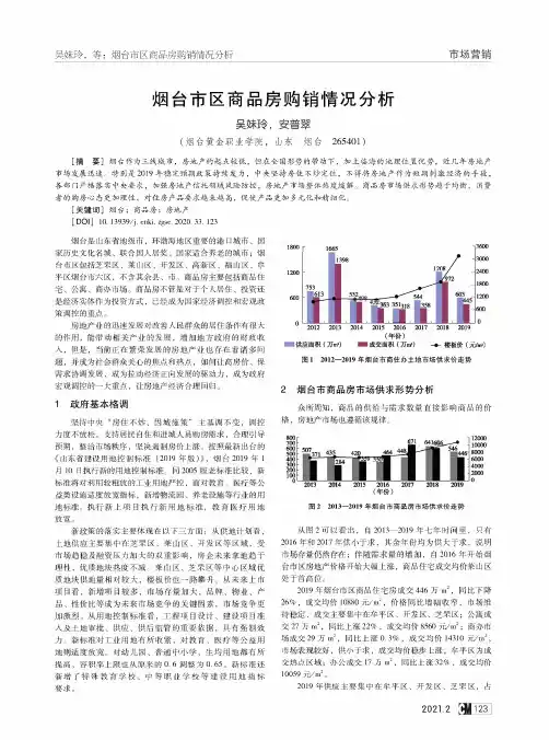 烟台市区商品房购销情况分析