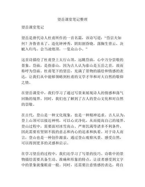望岳课堂笔记整理