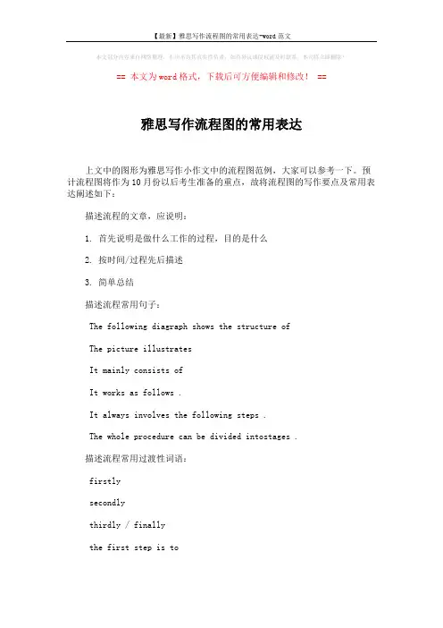 【最新】雅思写作流程图的常用表达-word范文 (2页)