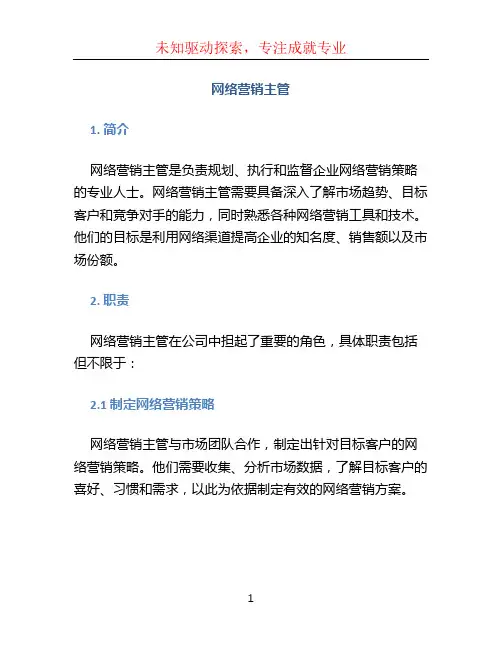 网络营销主管