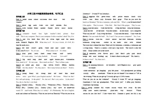 小学三至六年级英语四会单词