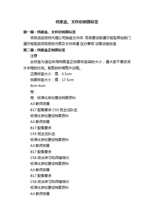 档案盒、文件价侧面标签