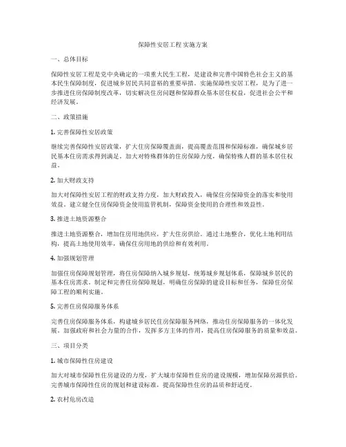 保障性安居工程 实施方案