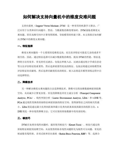 如何解决支持向量机中的维度灾难问题