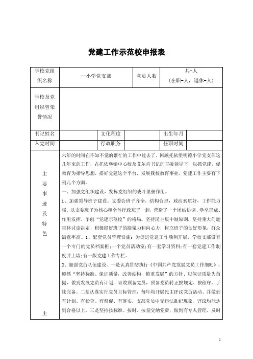党建示范点申报表模板【精选文档】