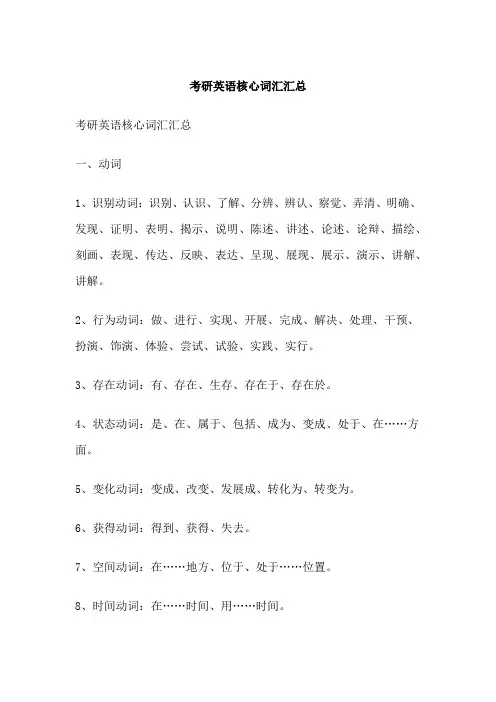 考研英语核心词汇汇总