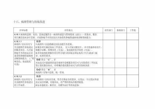 二级综合医院评审标准(版)实施细则病理科