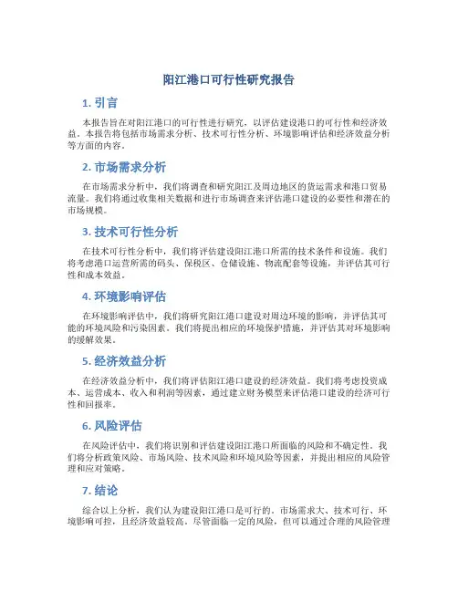 阳江港口可行性研究报告