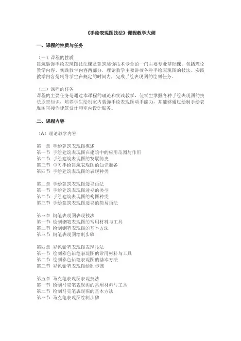 手绘表现图技法