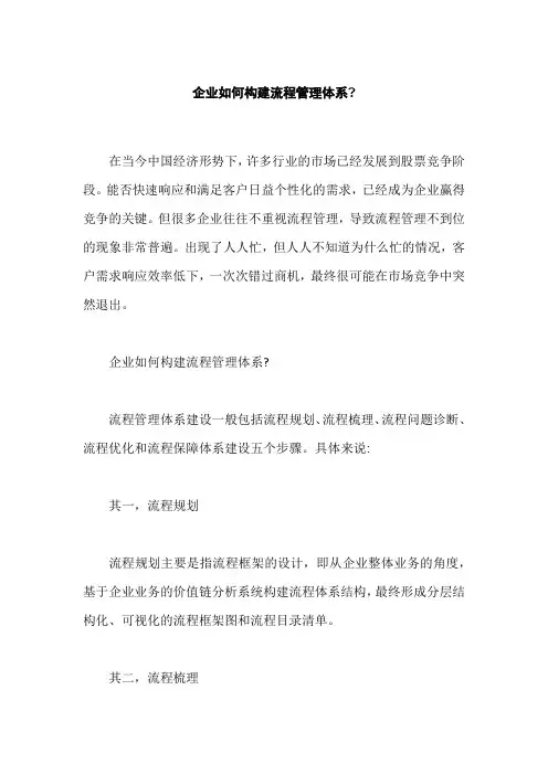 企业如何构建流程管理体系