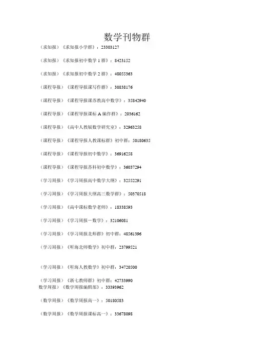 数学刊物群