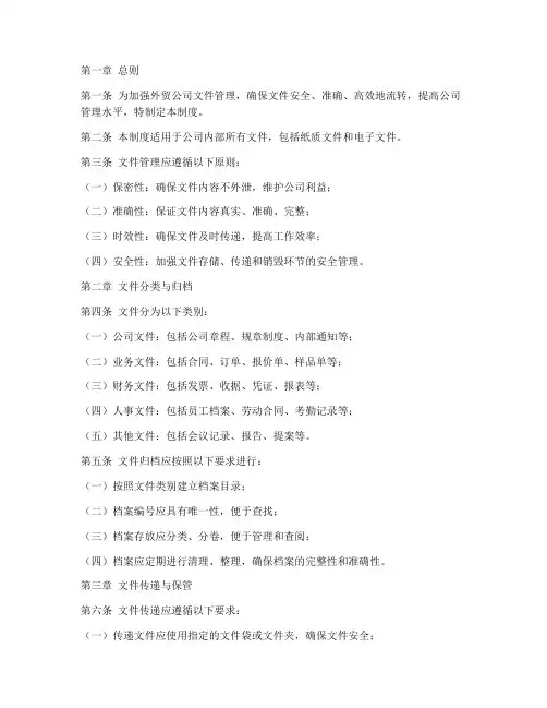 外贸公司文件管理制度范本