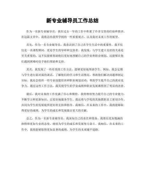 新专业辅导员工作总结