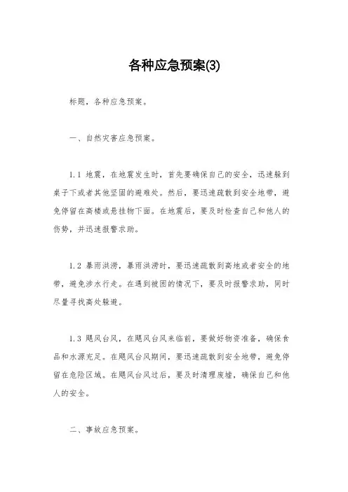 各种应急预案(3)