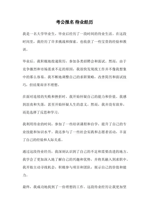 考公报名 待业经历