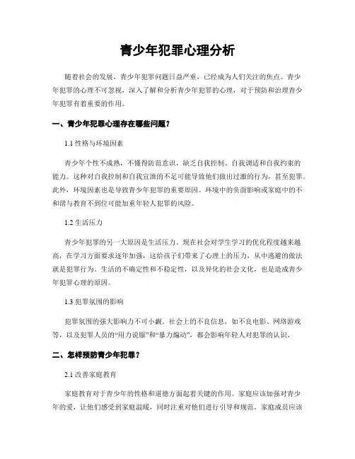青少年犯罪心理分析