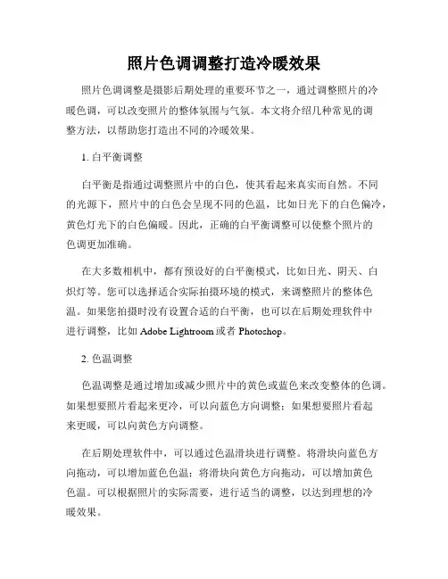 照片色调调整打造冷暖效果