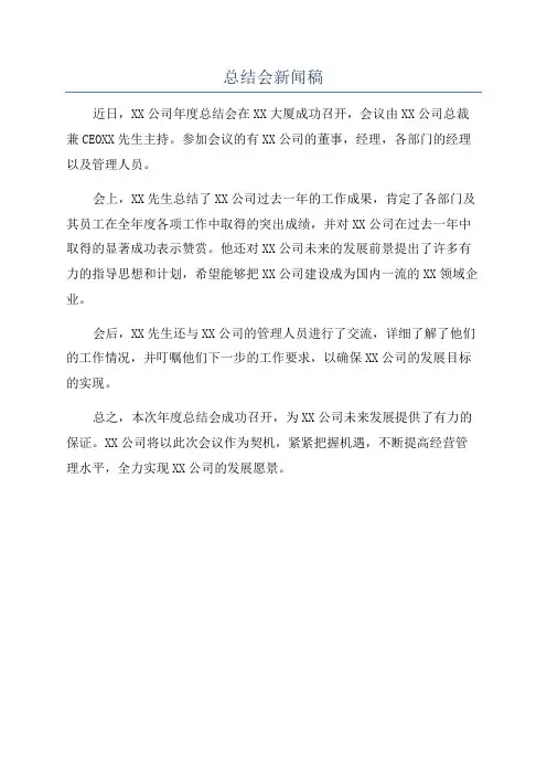 总结会新闻稿