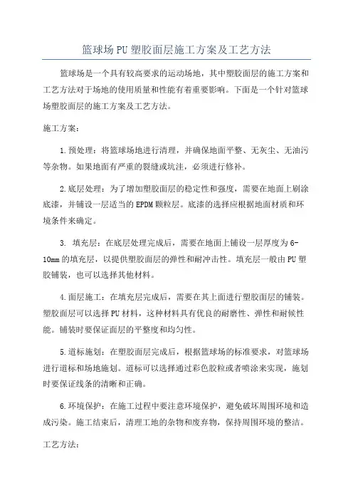 篮球场PU塑胶面层施工方案及工艺方法