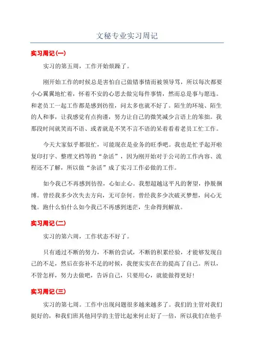 文秘专业实习周记