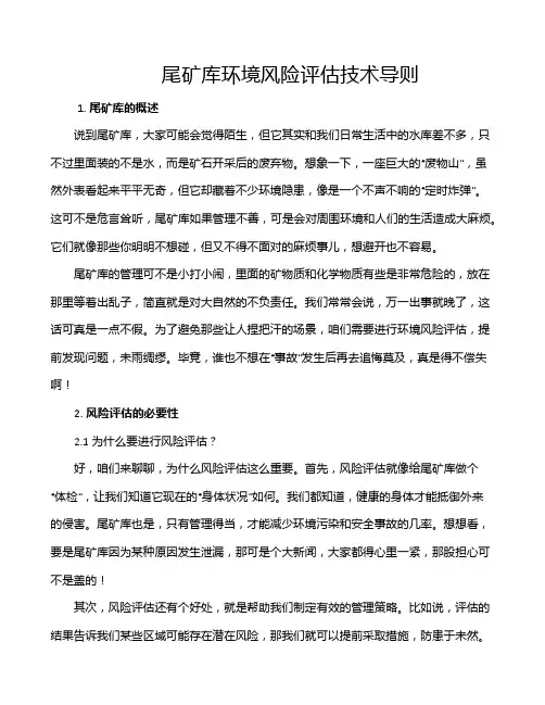尾矿库环境风险评估技术导则