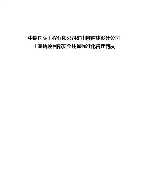 安全质量标准化管理制度