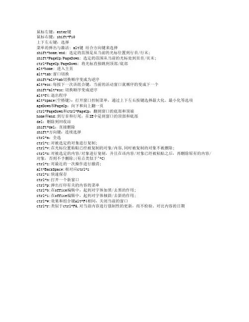 电脑技巧-键盘组合键代替鼠标操作的技巧1